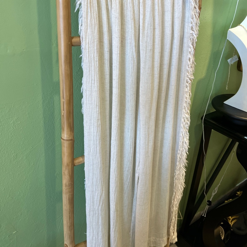 Fringed Cream Curtains